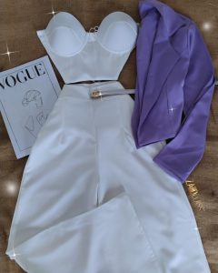 Set de bustier chaqueta y pantalon